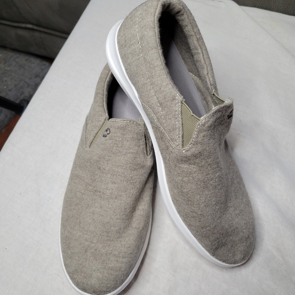 Merinos Womens 9 Australian Merino Wool Slip On Sneakers Taupe Gray Heather
